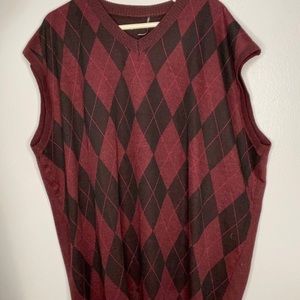 Red argyle vest